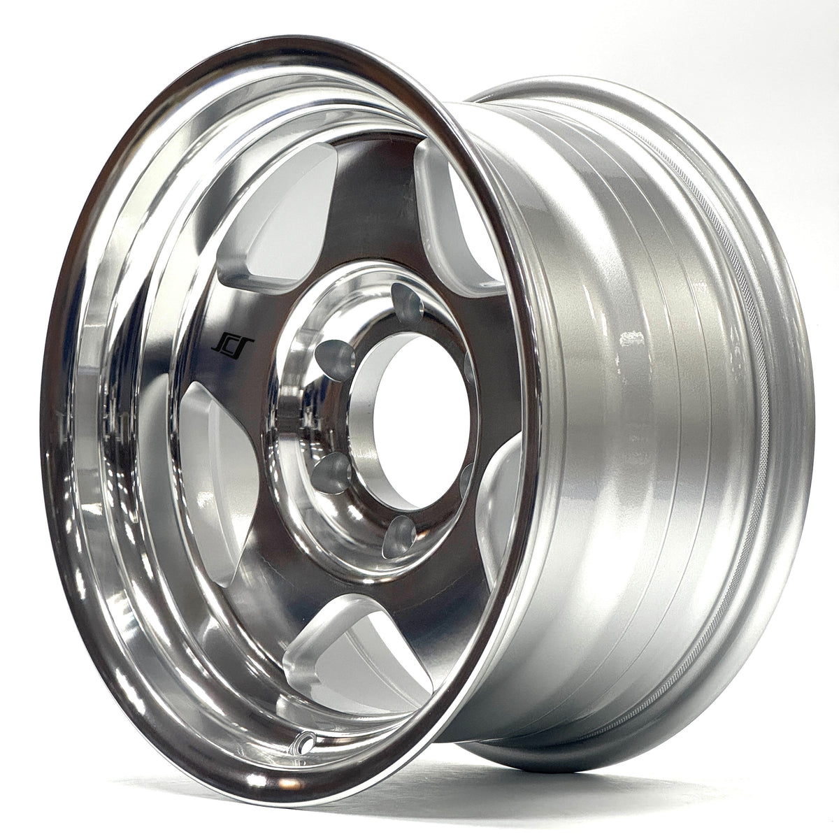 Stealth Custom Series F5 16x8 Polished W/SILVER WINDOWS -25 OFFSET