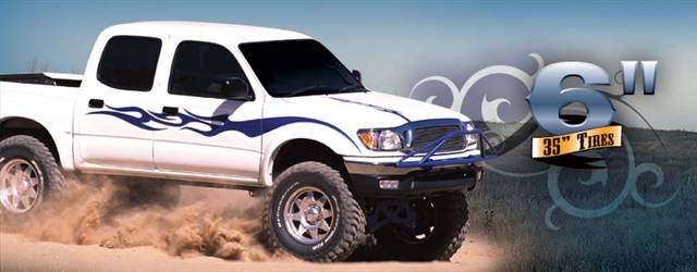 Fabtech FABK7003 - 95.5-04 Toyota Tacoma 2WD/4WD 4 Cyl 6 Lug 6in