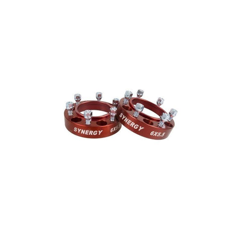 Synergy 1.50" Thick Wheel Spacer Pair (Red) -PT#SYN4112-6-55-H (D3)