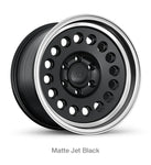 Stealth Custom Series FA16 17x8.5 MATTE JET BLACK W/ MACHINED LIP SET OF 4 (BR)