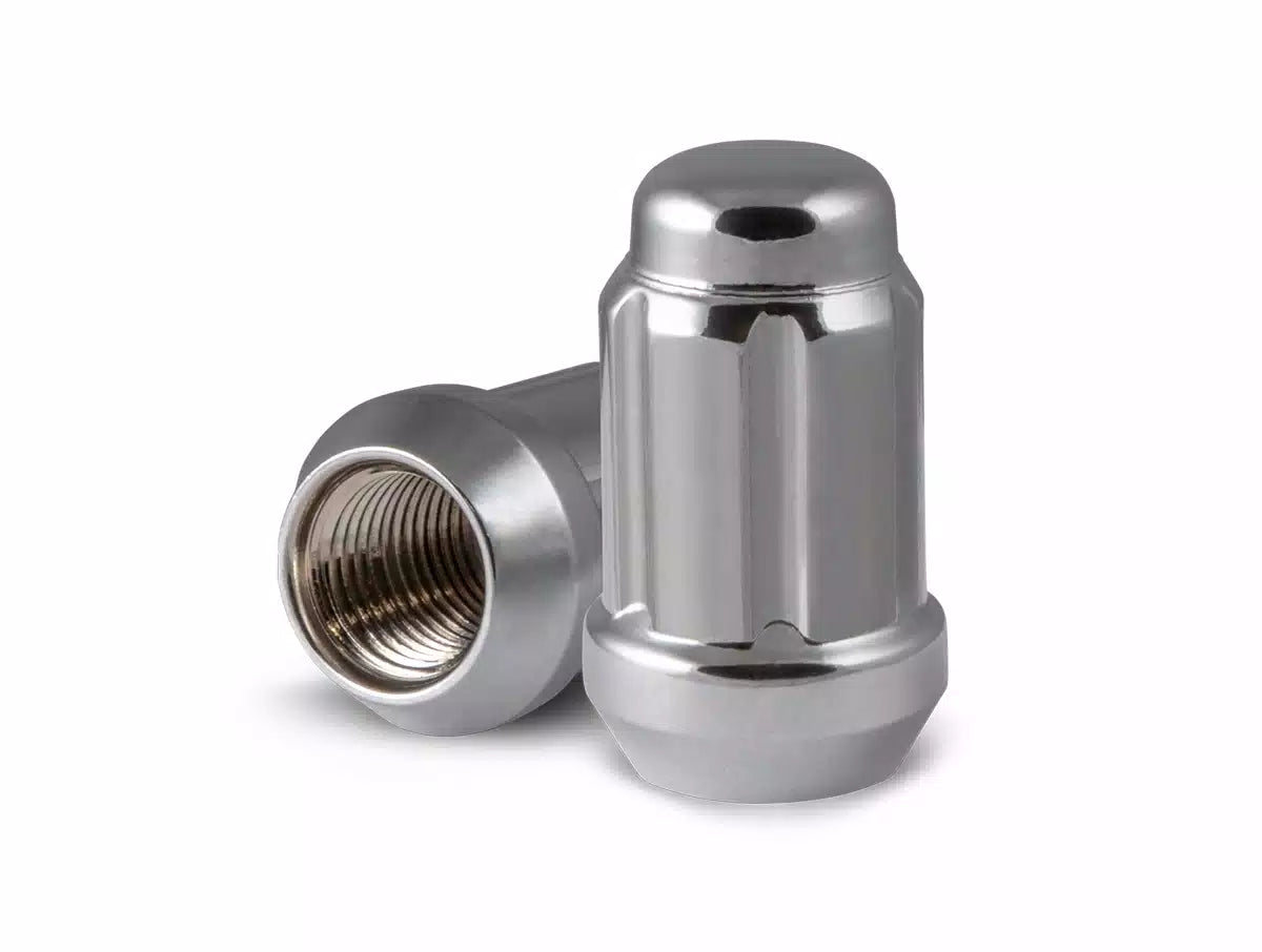 14MMX1.5 CHROME CLOSED END LONG SPLINE LUG NUT SET OF 24 W/ KEY - PT ...