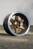 Stealth Custom Series BR6 17X8.5 -10 MATTE DARK BRONZE W MACH LIP set of 4