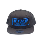 KING SHOCKS TRUCKER BLACK HAT W/BLUE LOGO- PT# APP-TH016