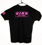 KING SHOCKS BLACK TEE W/NEON PINK LOGO- PT# APP-VMT203