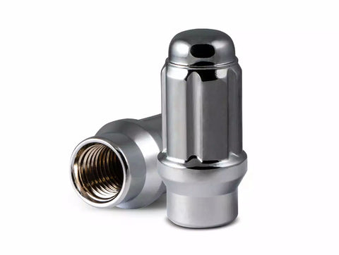 12MMX1.5 CLOSED END SPLINE EXTENDED THREAD CHROME LUG NUT SET OF 24 W/ KEY - PT# 8745K6ET-C (SHP)
