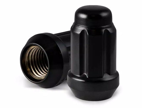 -1/2X2.0  BLACK CLOSED END SPLINE 6 LUG NUT SET OF 24 W/ KEY - 8740K6-B