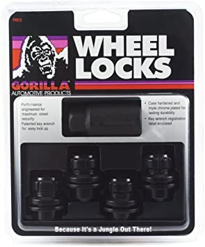 GORILLA BLACK WHEEL LOCKS - SET OF 4 W/ KEY- PT# 73631TBC (G3)