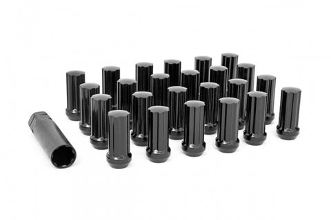 ROUGH COUNTRY 1/2 X 20 LUG NUT SET OF 24 BLACK WITH LUG KEY